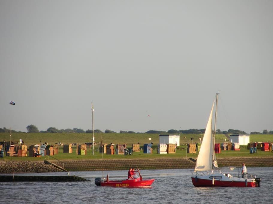 Nordsee Und Natur. Gemuetliche Fewo Mit Deichblick Dorumer Neufeld Exterior photo
